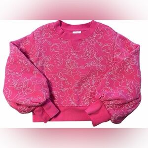 Disney Mickey & Minnie Cropped Pullover Pink Toddler Girl Sweatshirt  Size 4